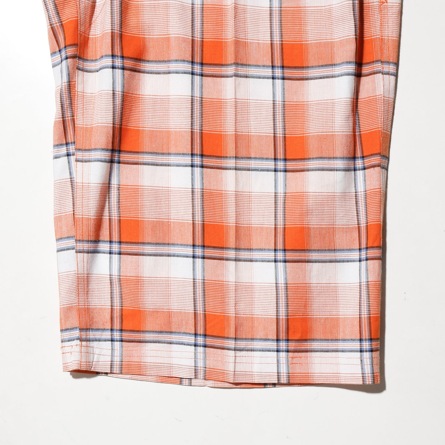 vintage check cotton wide shorts