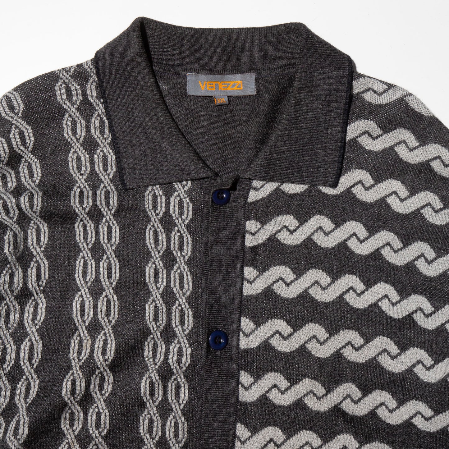 vintage chain pattern knit shirt