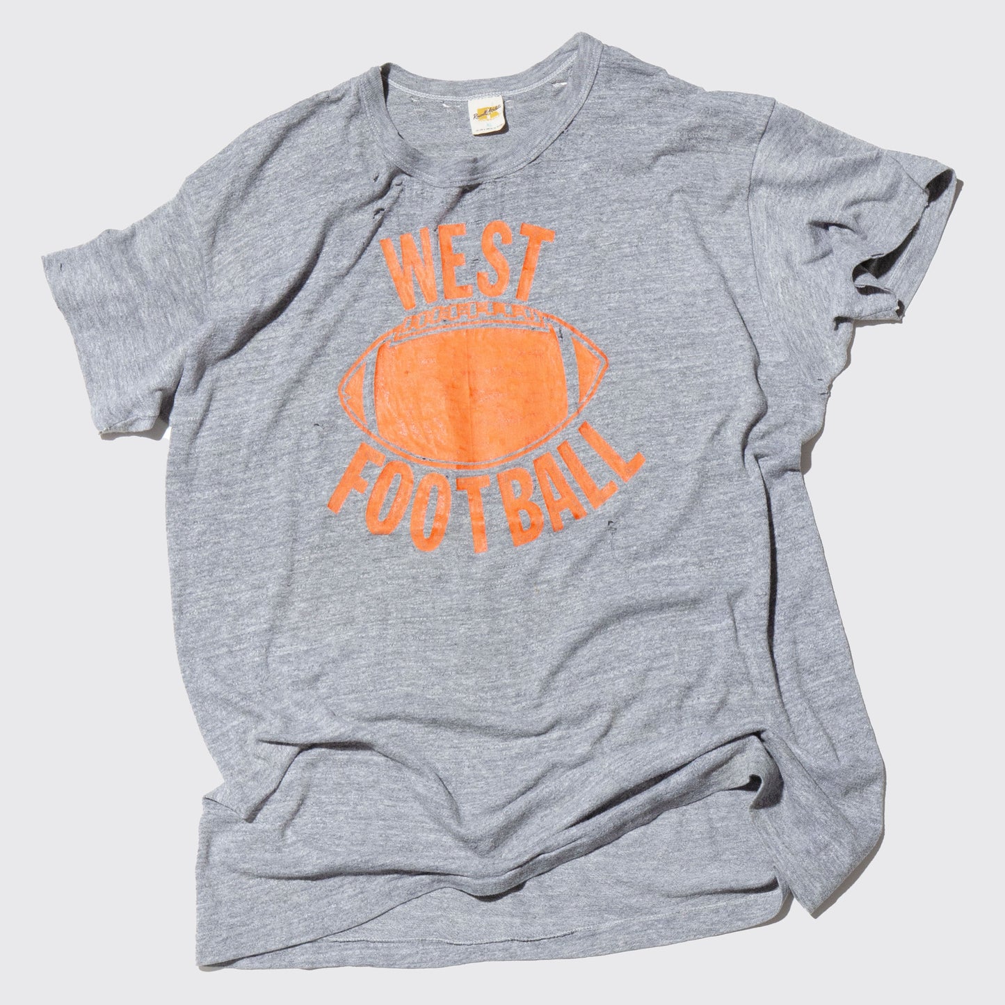 vintage 70's west football broken t-shirt, body-russel