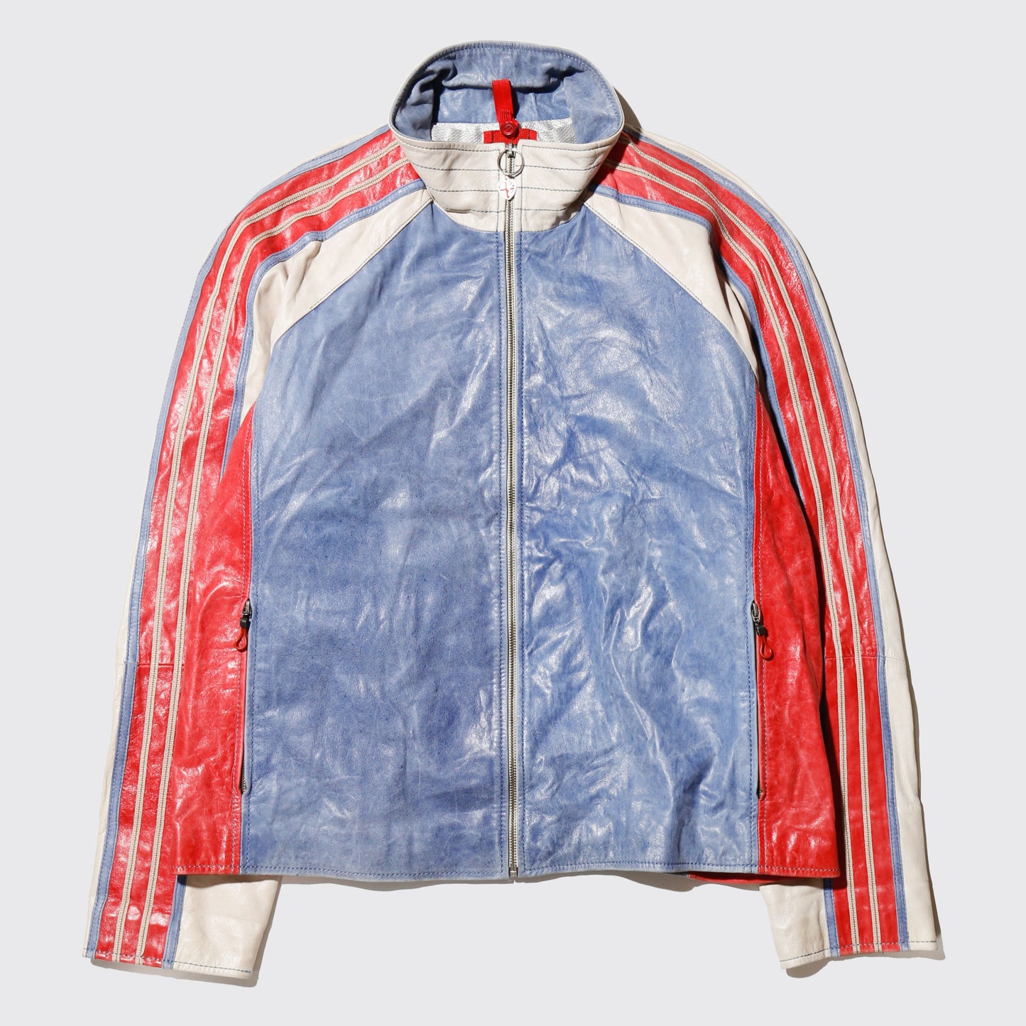 vintage fadded motorcycle leather jacket