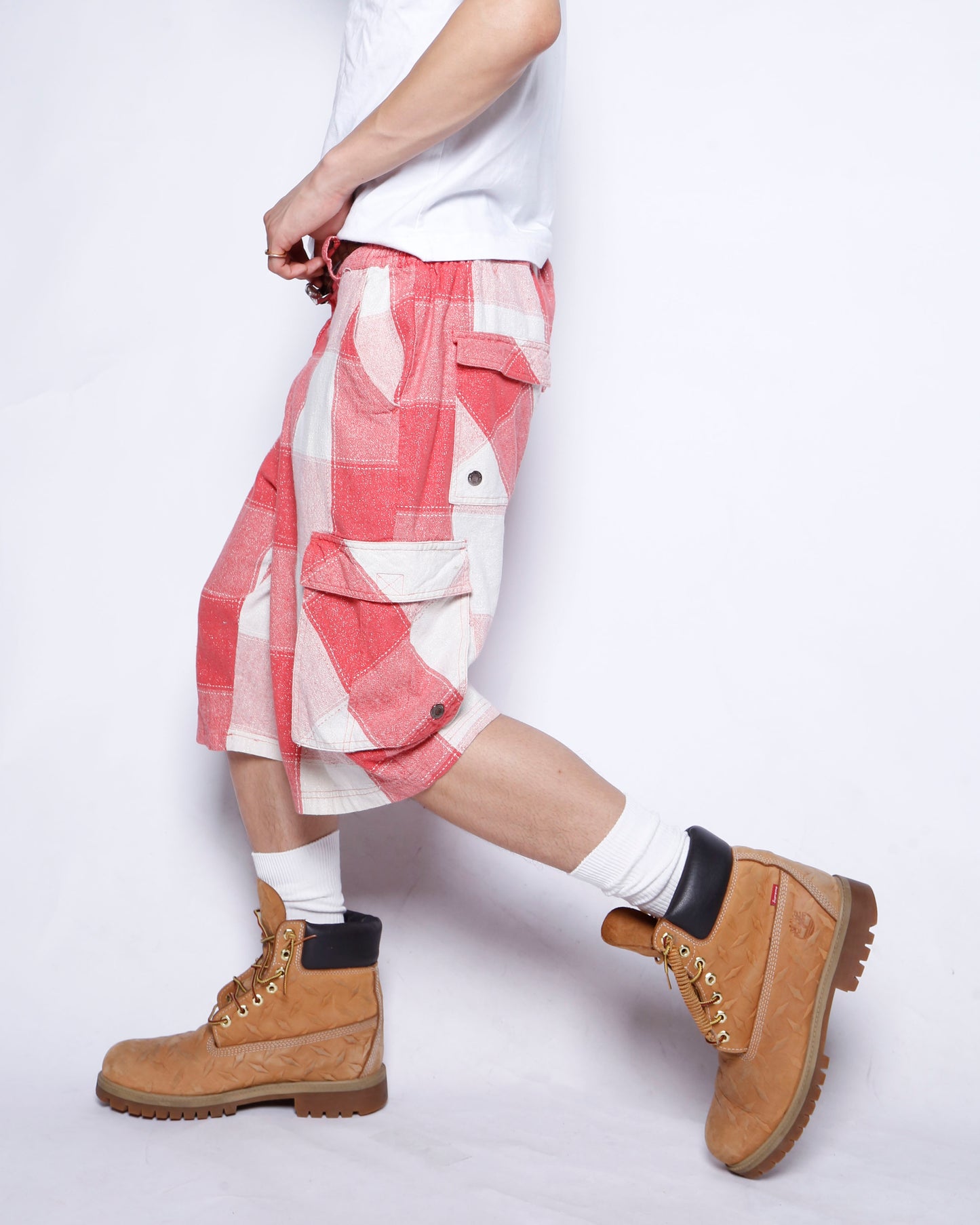vintage shinny buffalo check cargo shorts