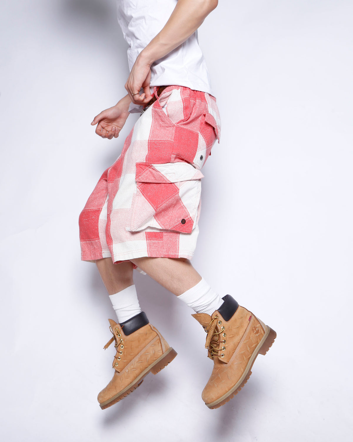 vintage shinny buffalo check cargo shorts