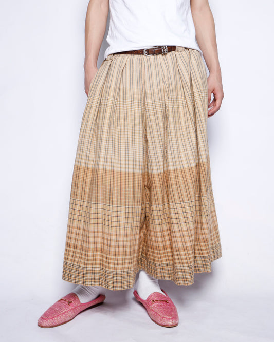 vintage check pleats jumbo bermuda shorts