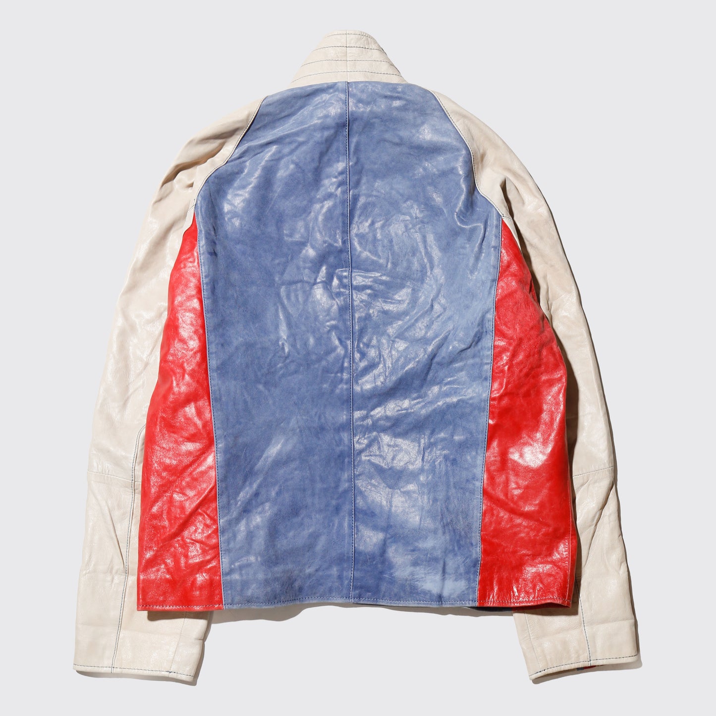 vintage fadded motorcycle leather jacket