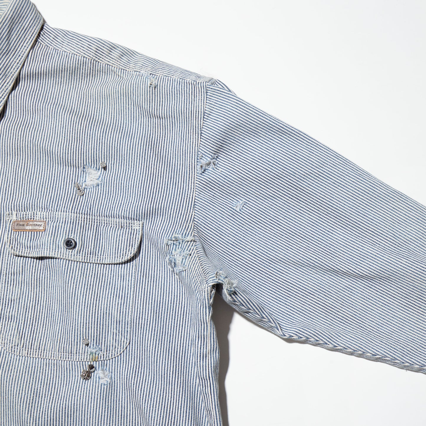 vintage five brother studs broken hickory shirt