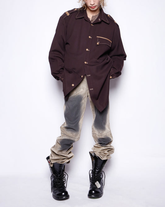 vintage gabardine officer shirt