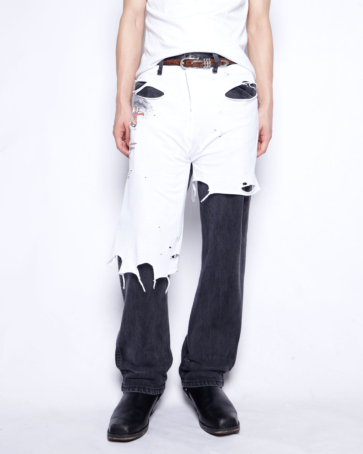 *one-off broken layered trousers