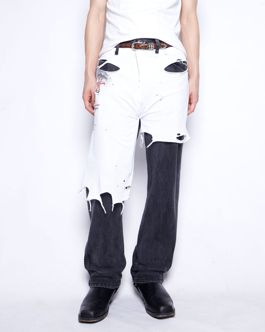 *one-off broken layered trousers