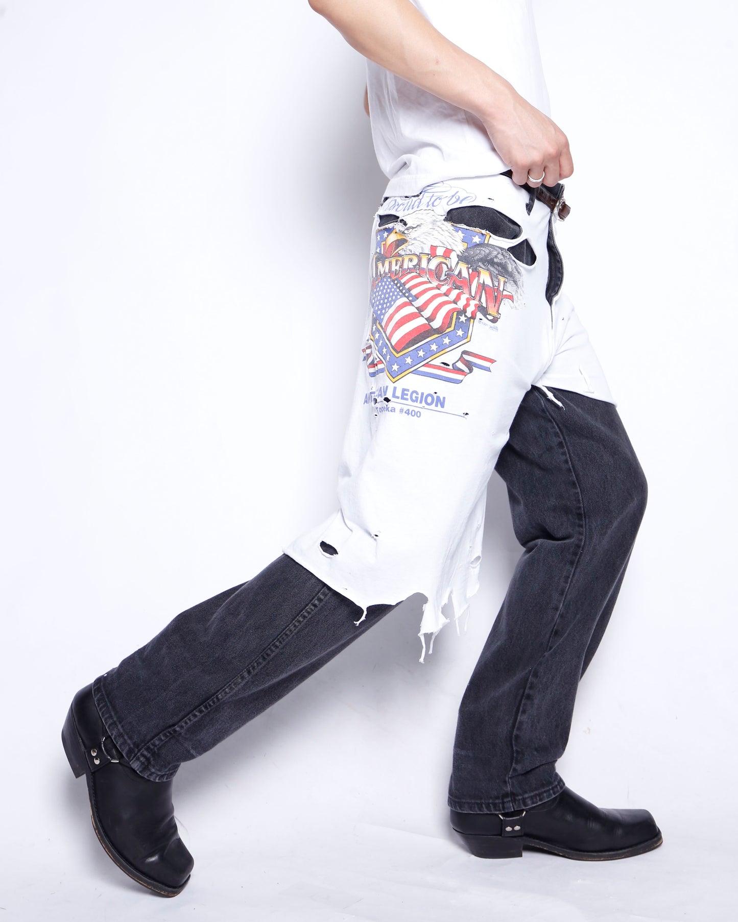 *one-off broken layered trousers