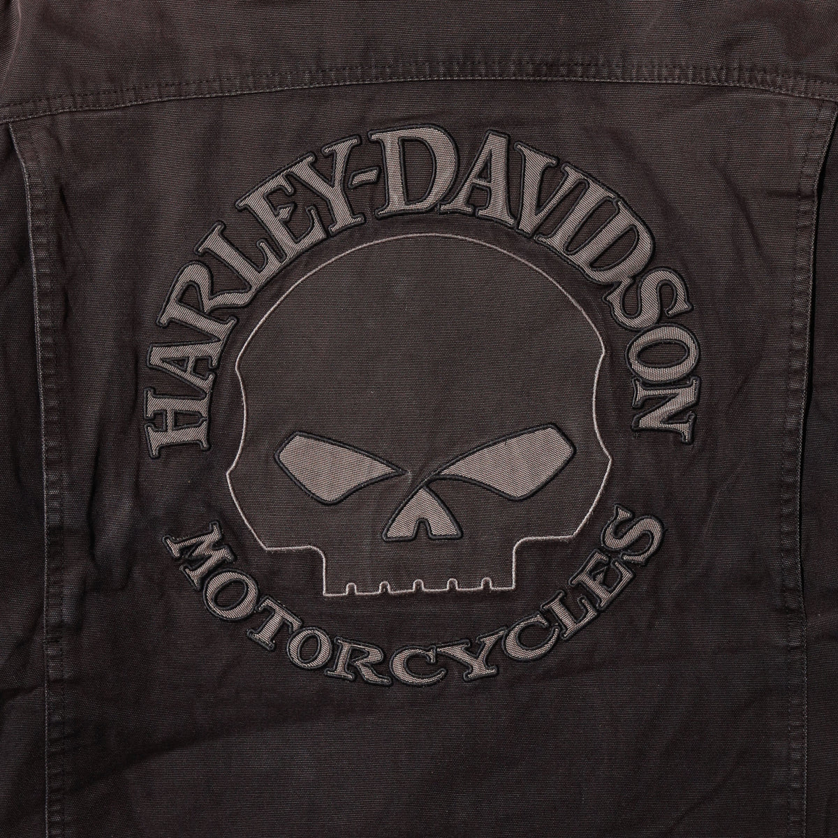 vintage 00's harley-davidson willie g skull riding jacket