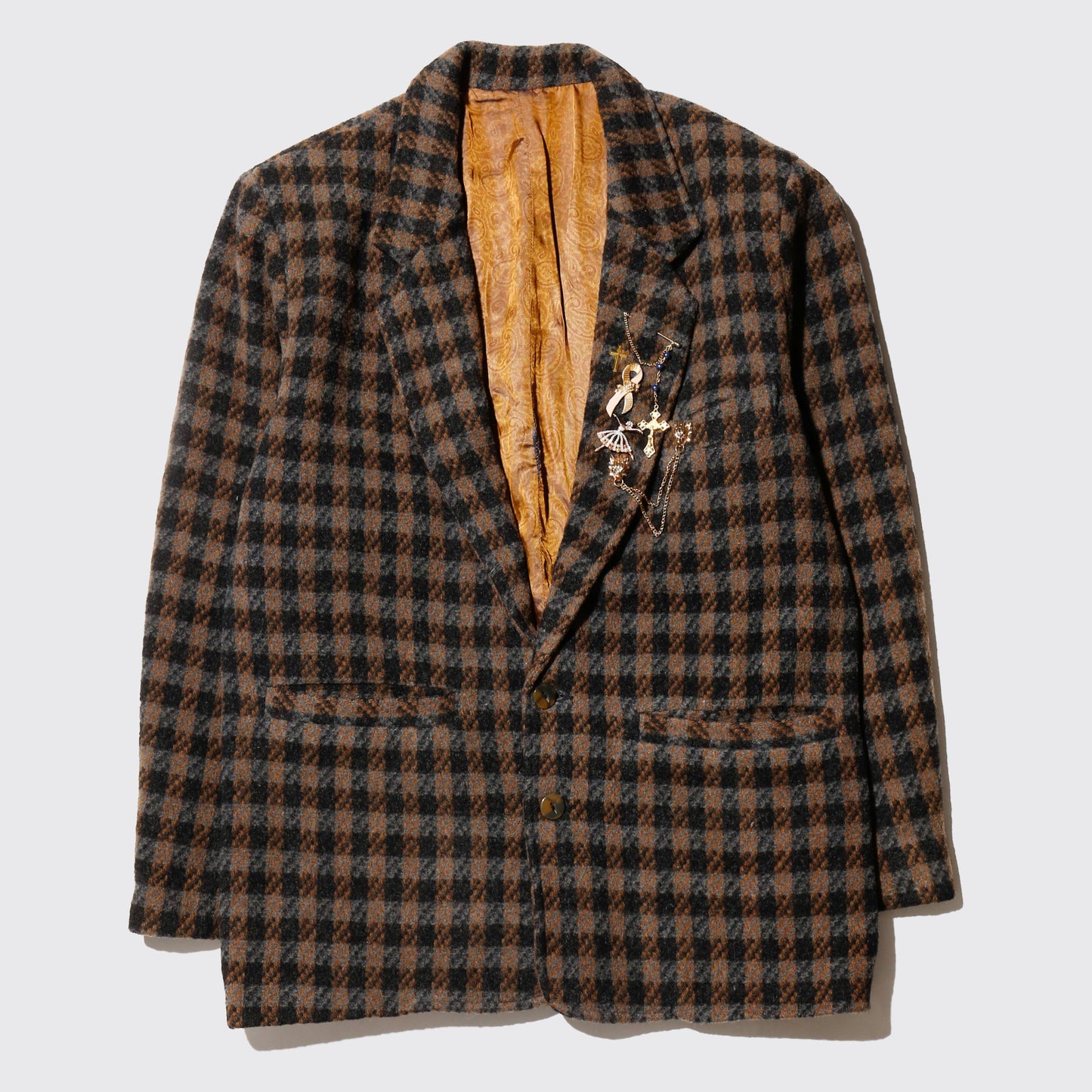 vintage rosario check wool jacket