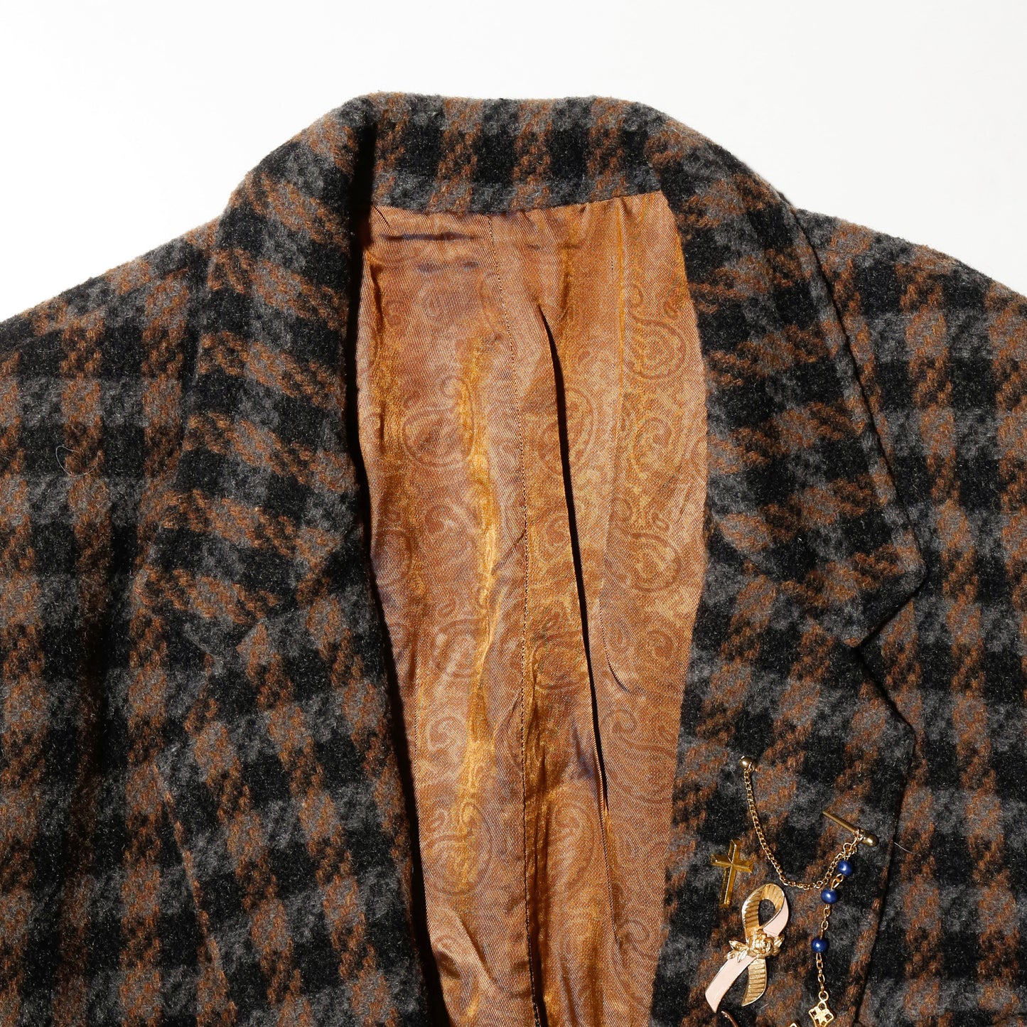 vintage rosario check wool jacket