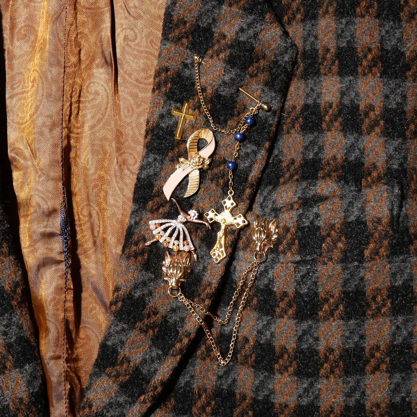 vintage rosario check wool jacket