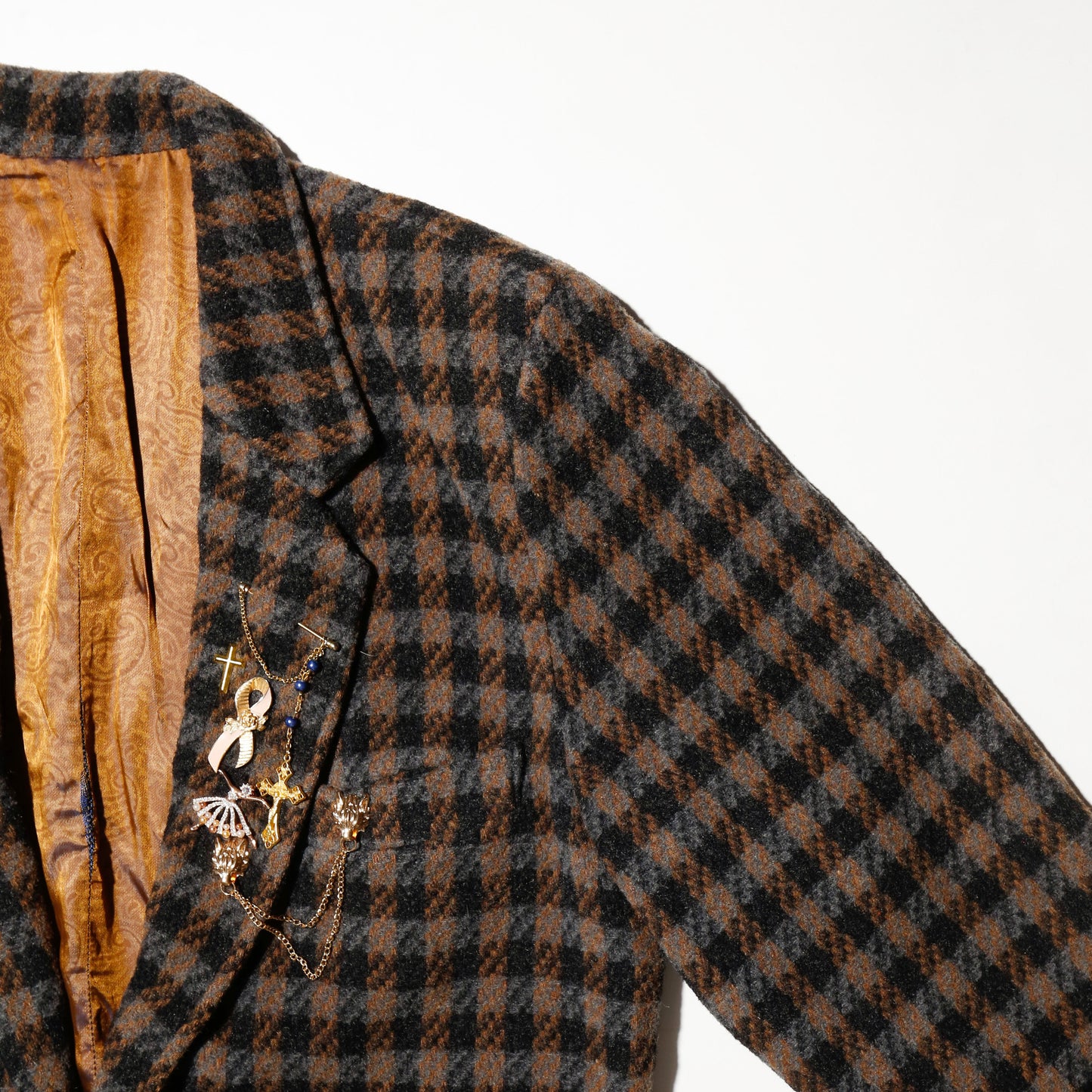 vintage rosario check wool jacket