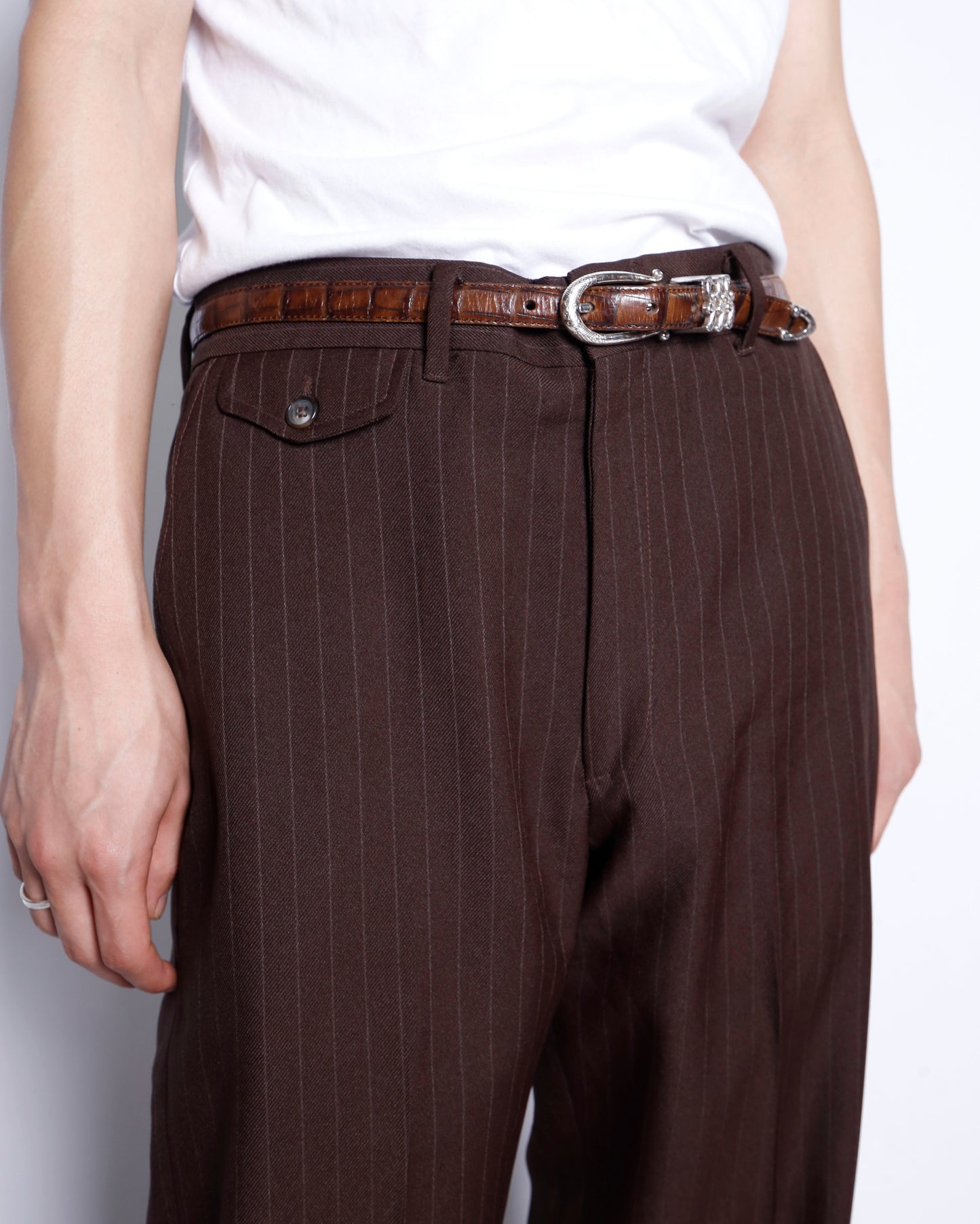 vintage 70's.stripe flare slacks