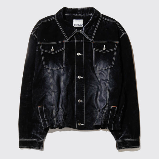 vintage ribbed flock trucker jacket
