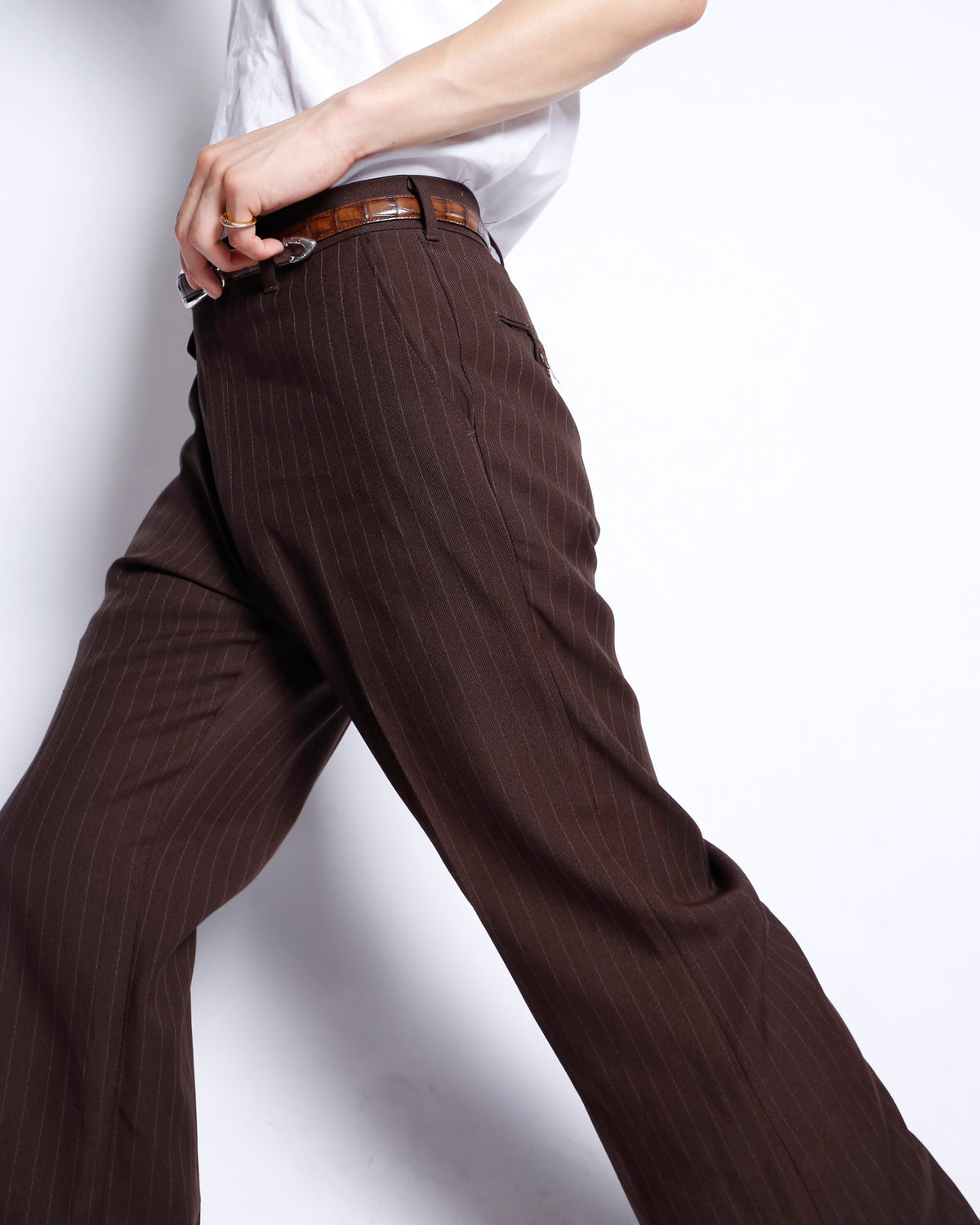 vintage 70's.stripe flare slacks