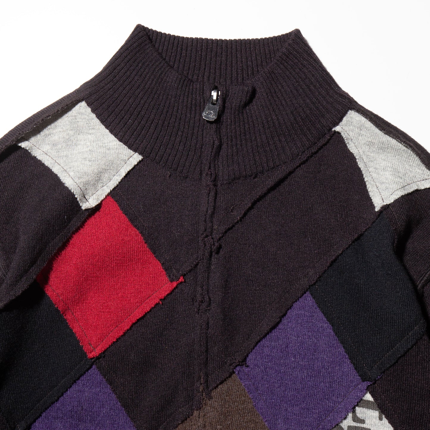 vintage dia patchwork zipped sweater