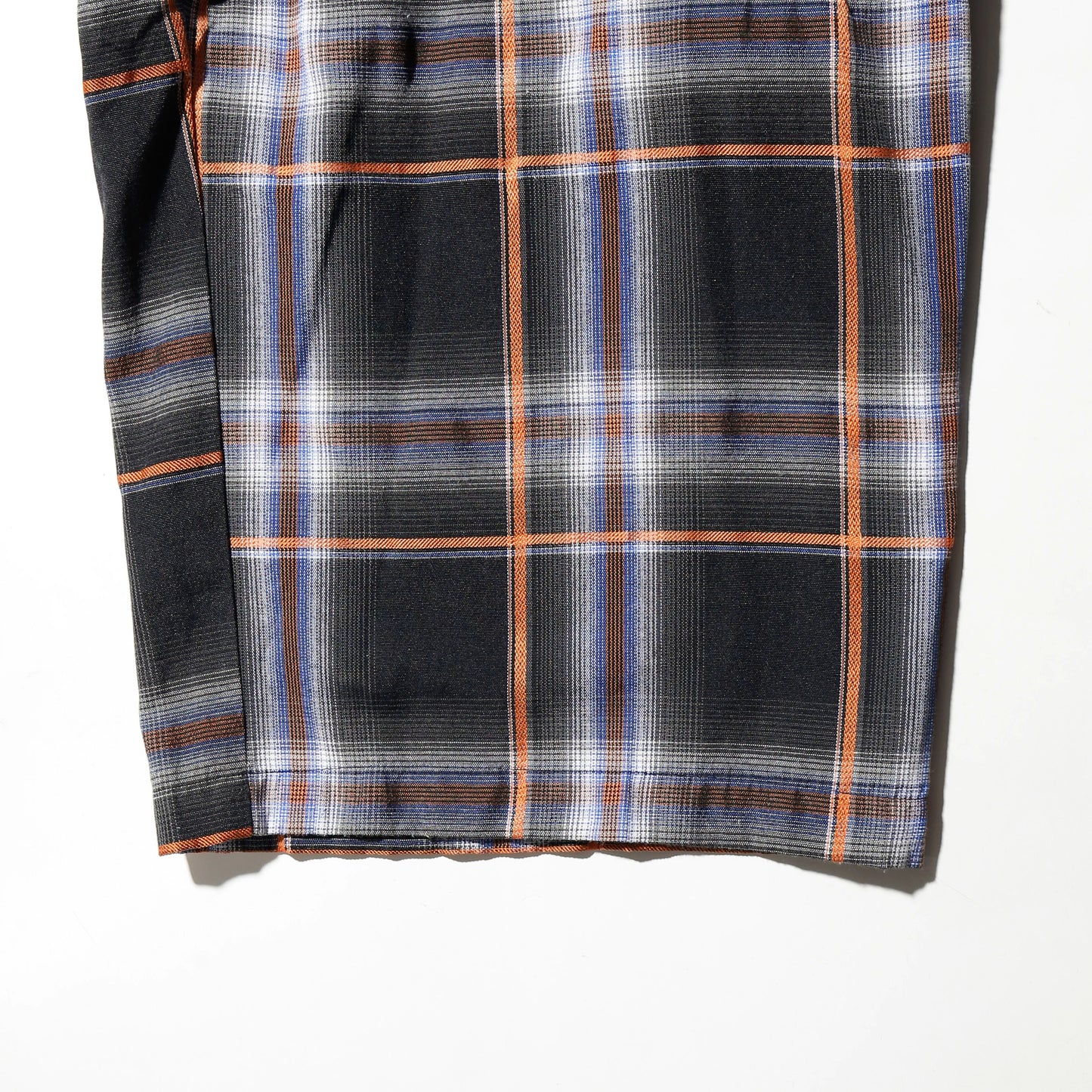 vintage ombre check linen shorts