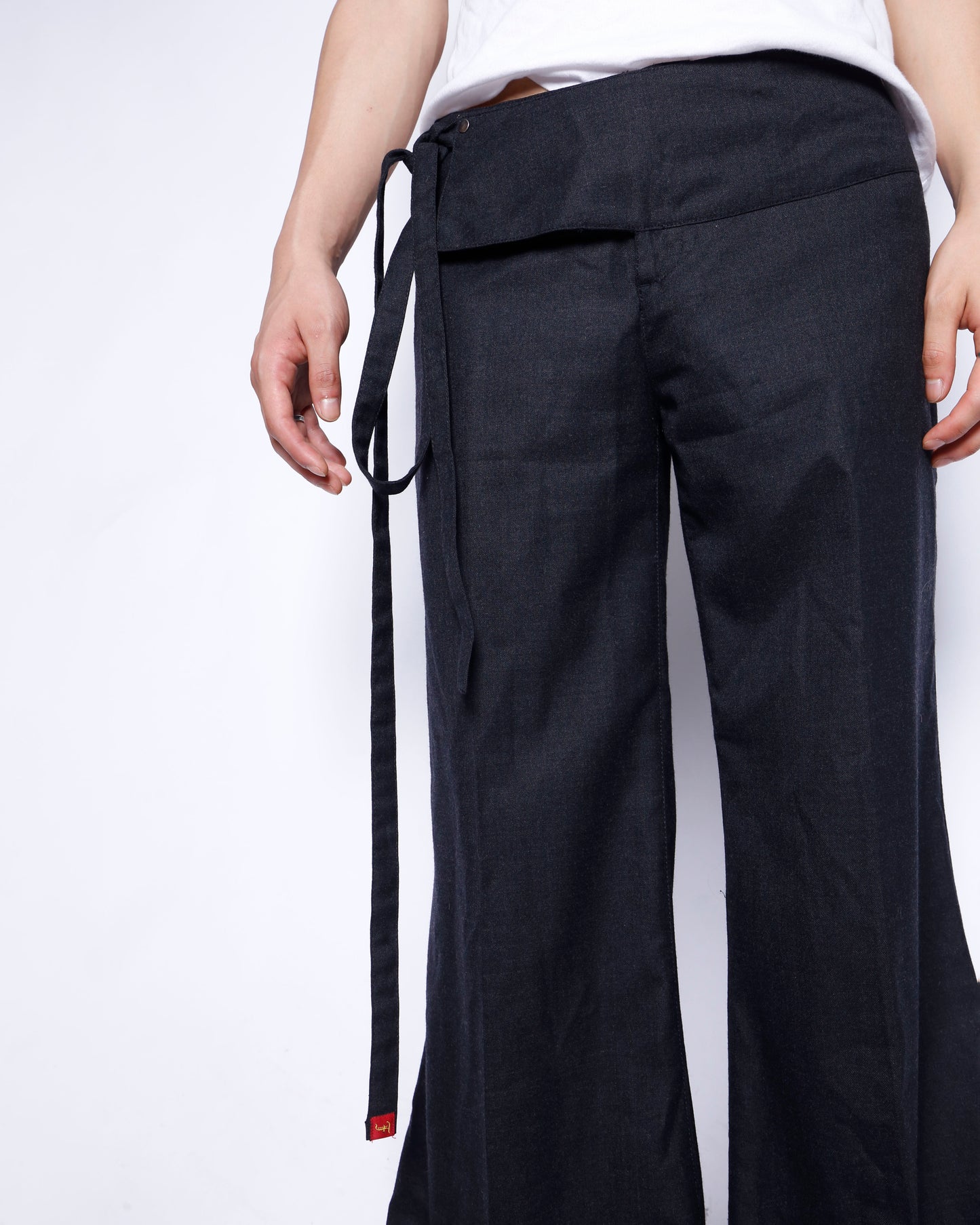 vintage low rise wrapped flare slacks