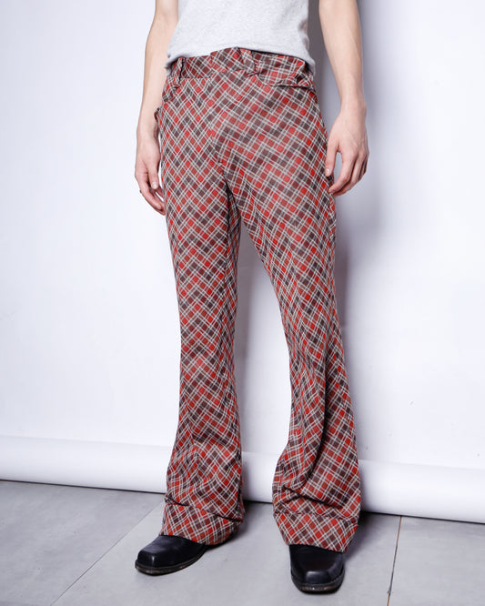 vintage 70's check flare slacks