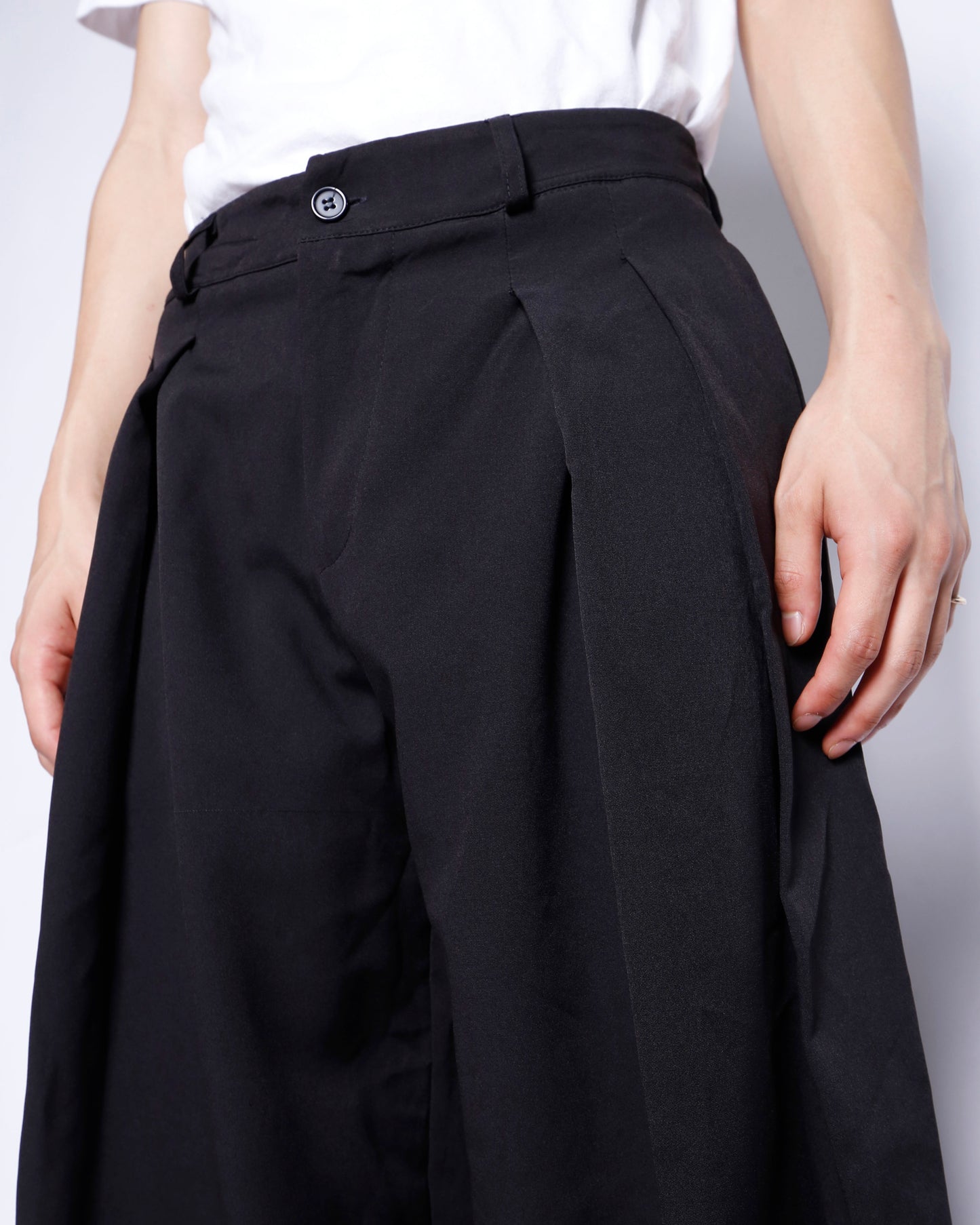 vintage pleats tucked wide slacks