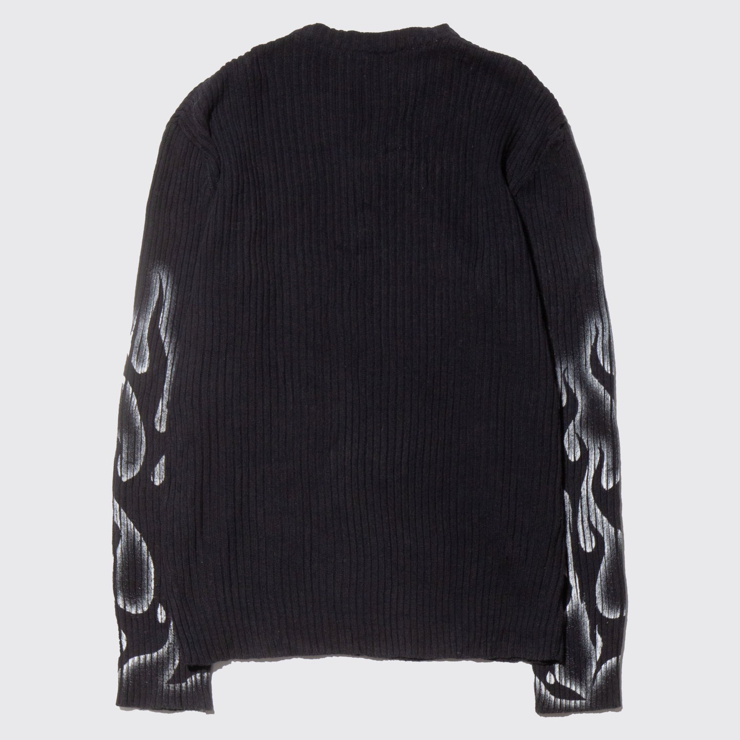 vintage flame pattern rib sweater