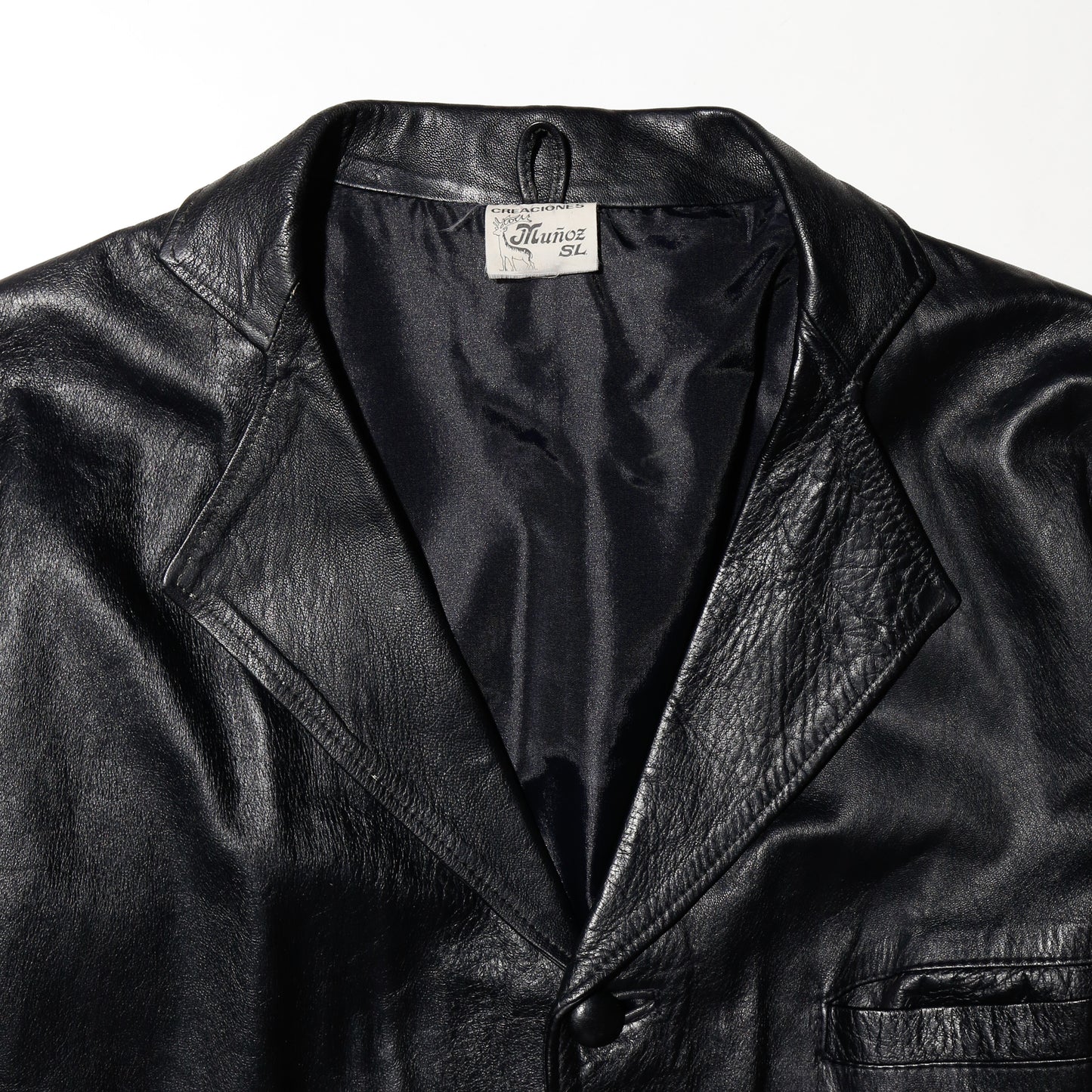 vintage leather tailored jacket
