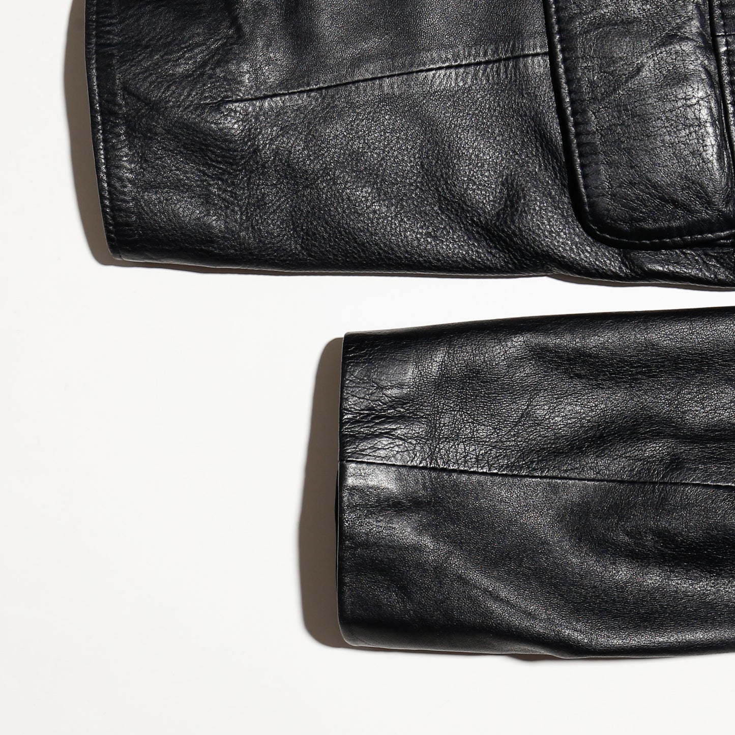 vintage leather tailored jacket