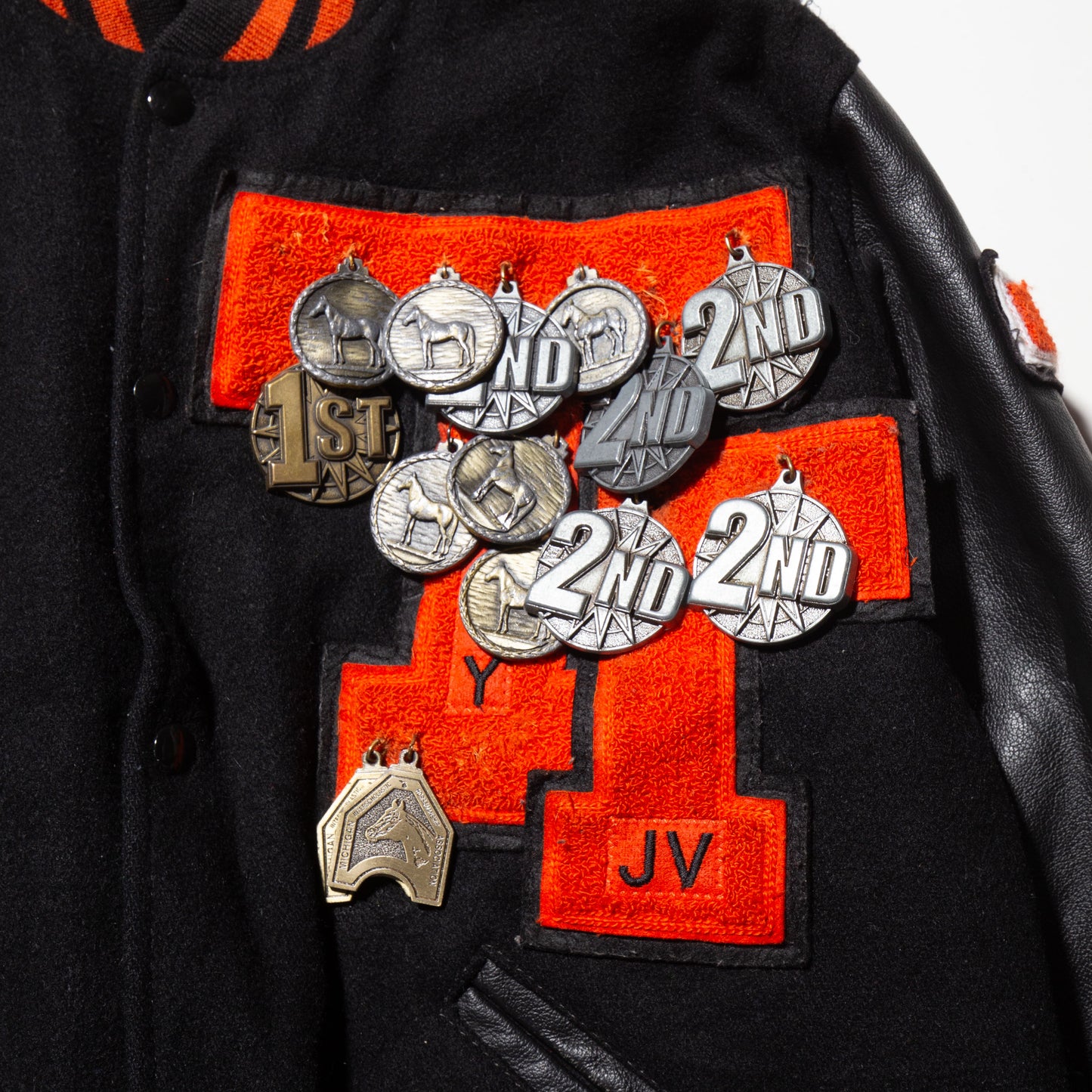 vintage congrats medal custom varsity jacket