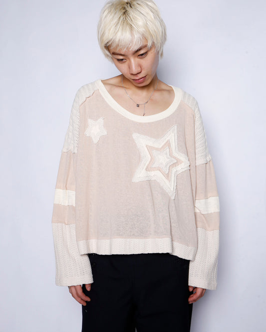 vintage cropped star applique cut sew