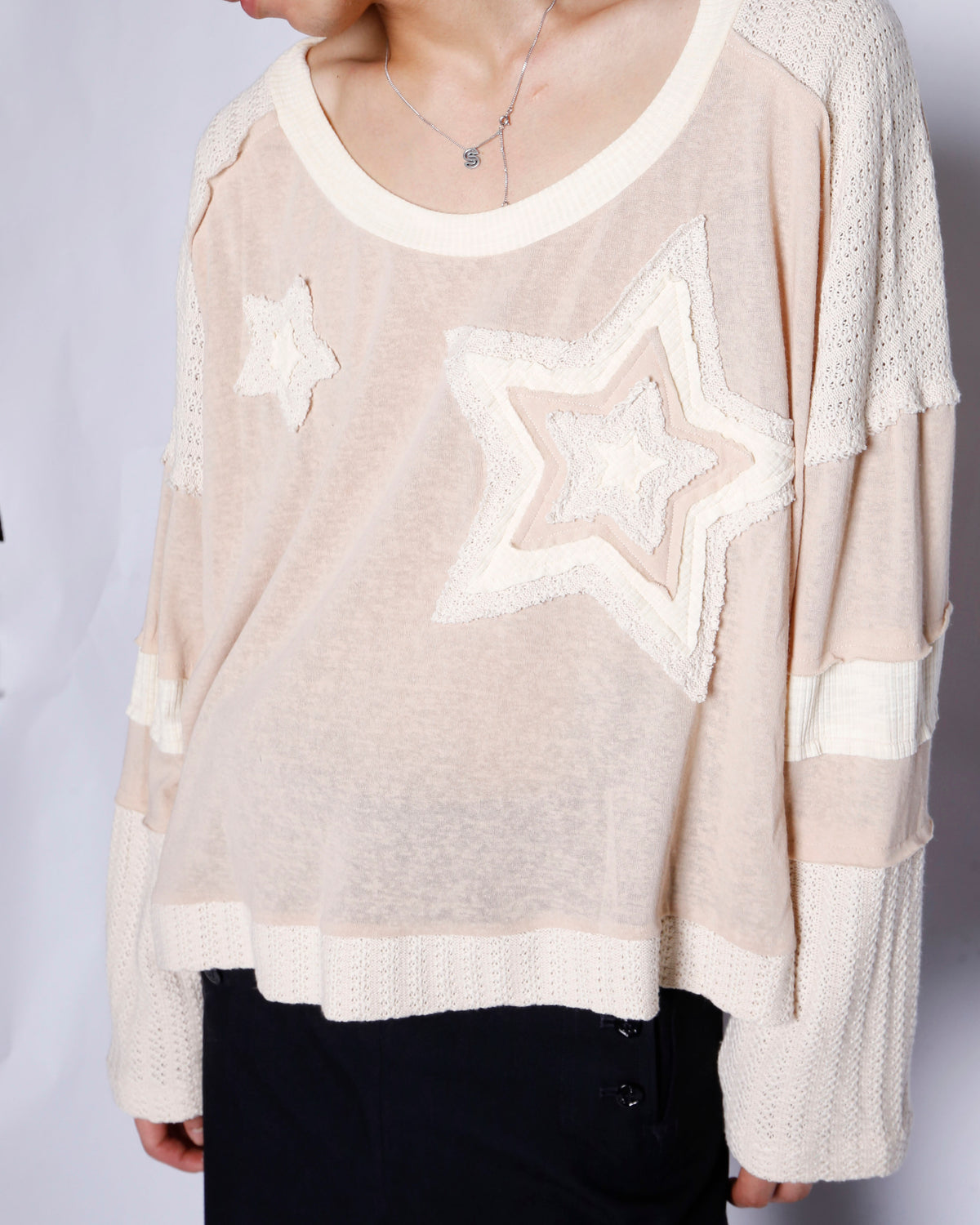 vintage cropped star applique cut sew