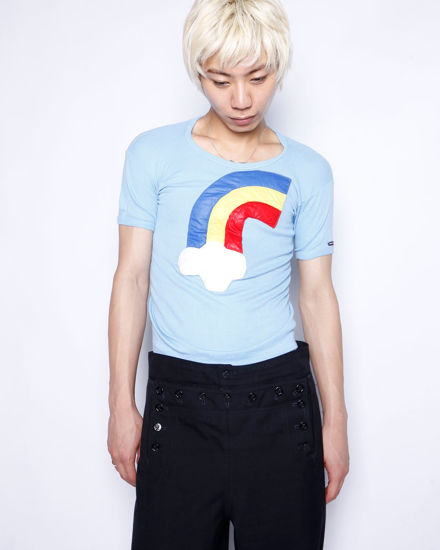 vintage 80's rainbow applique kids t-shirt