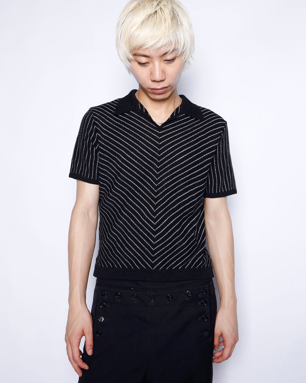 vintage 70-80's diagonal skipper polo h/s