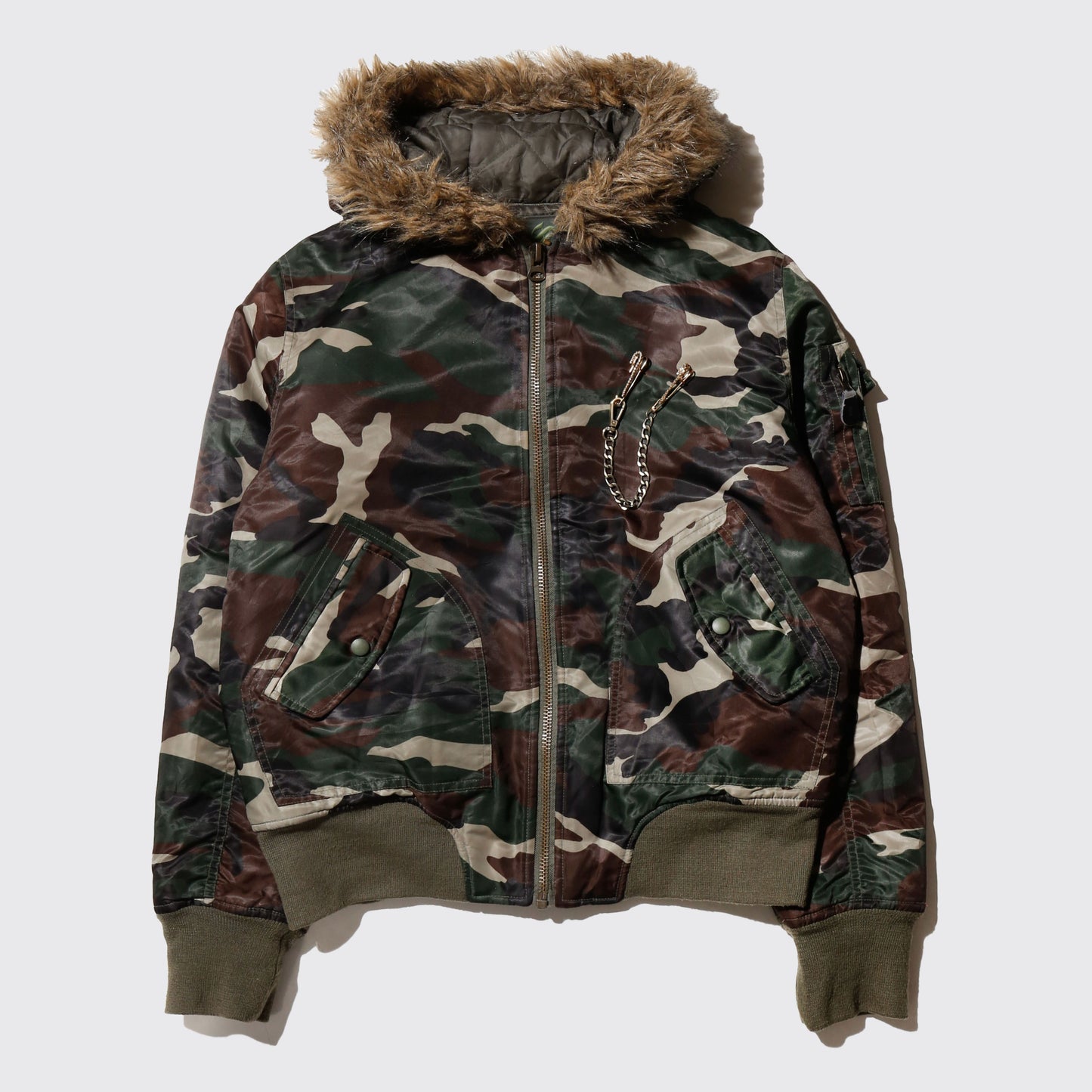 vintage chain fur bomber jacket