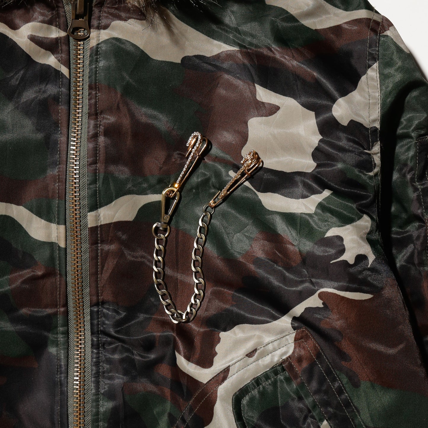 vintage chain fur bomber jacket