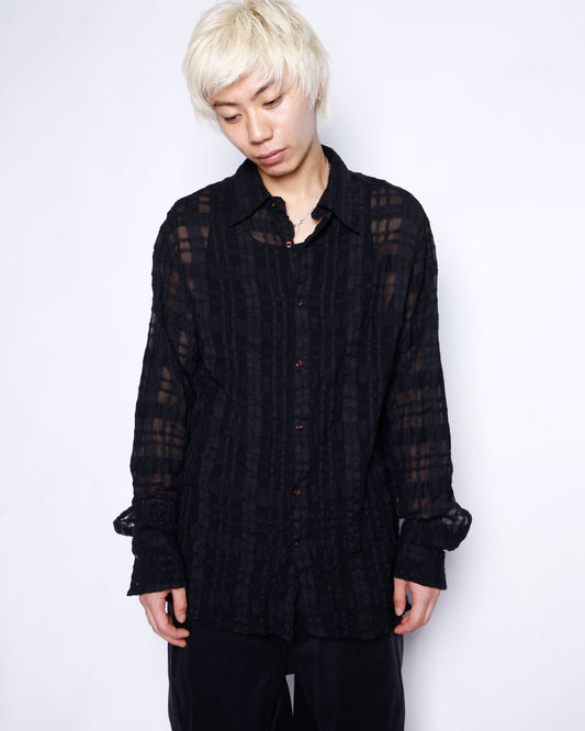 vintage lattice sheer check shirt