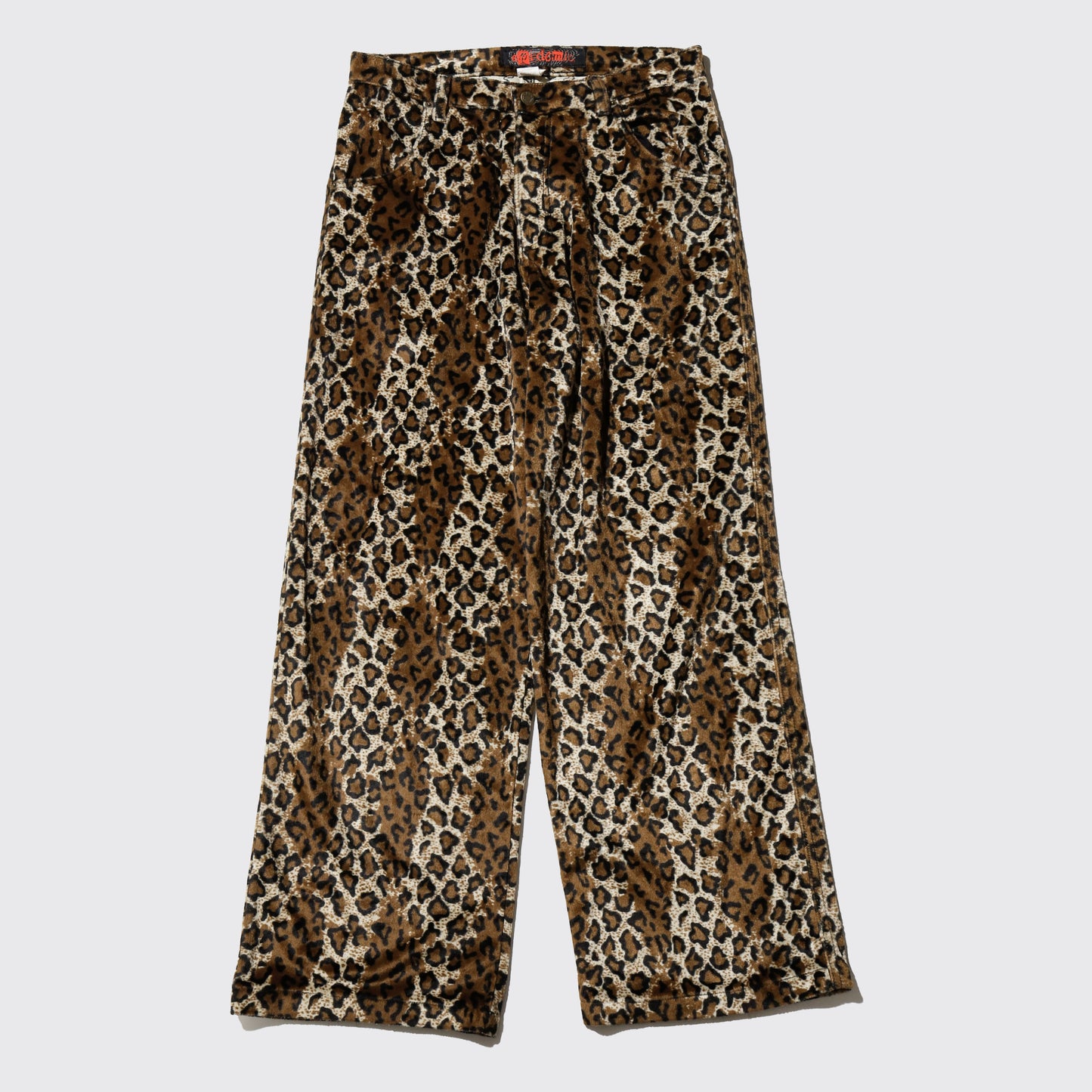 vintage leopard velvet wide trousers