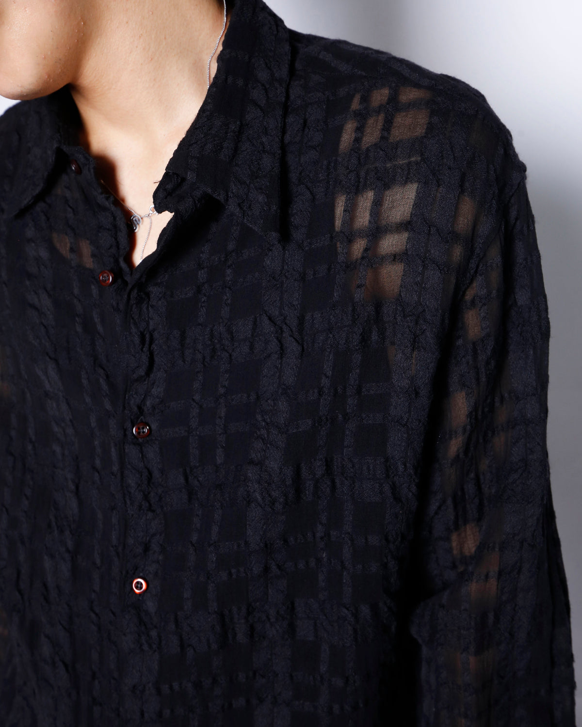 vintage lattice sheer check shirt