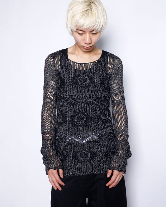 vintage lame crochet pullover