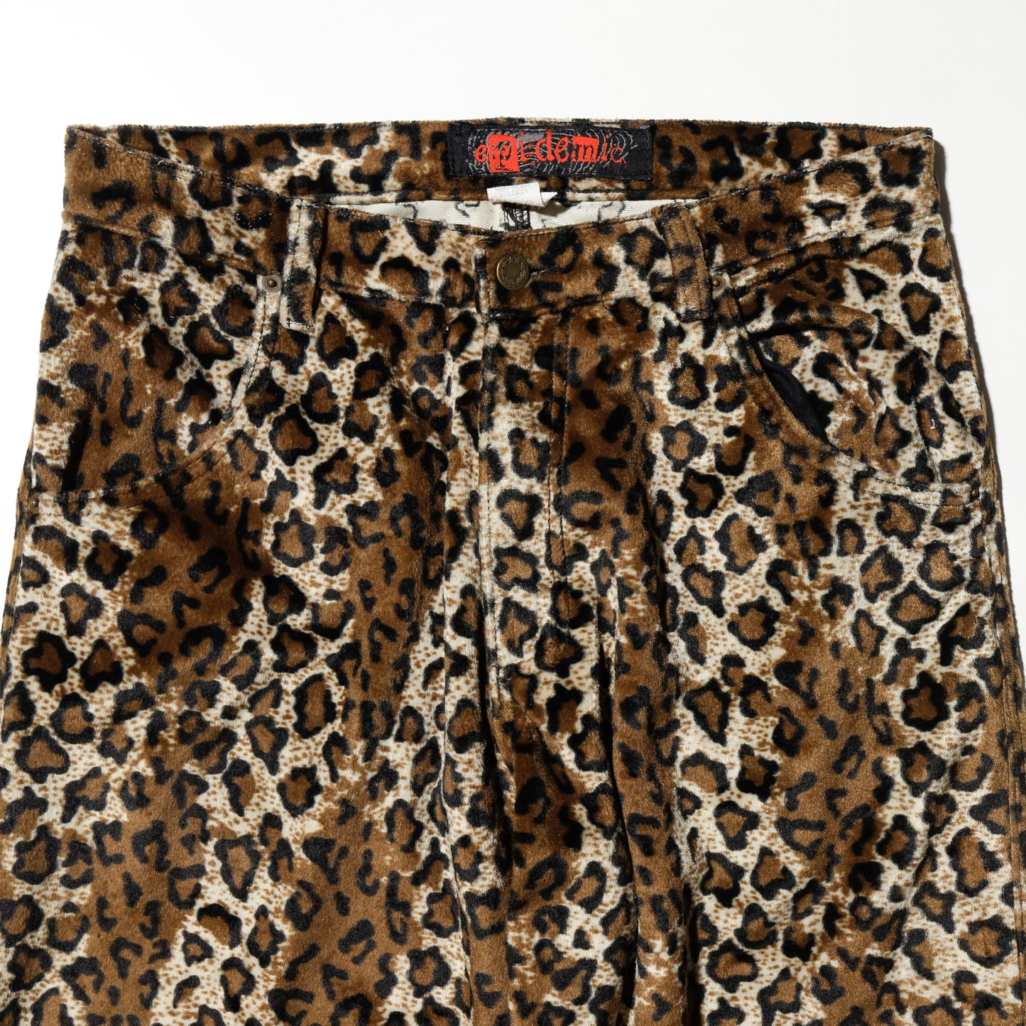 vintage leopard velvet wide trousers