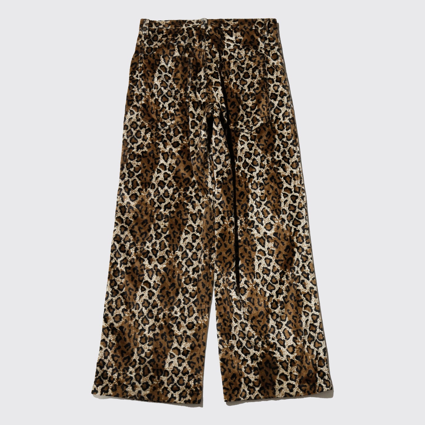 vintage leopard velvet wide trousers