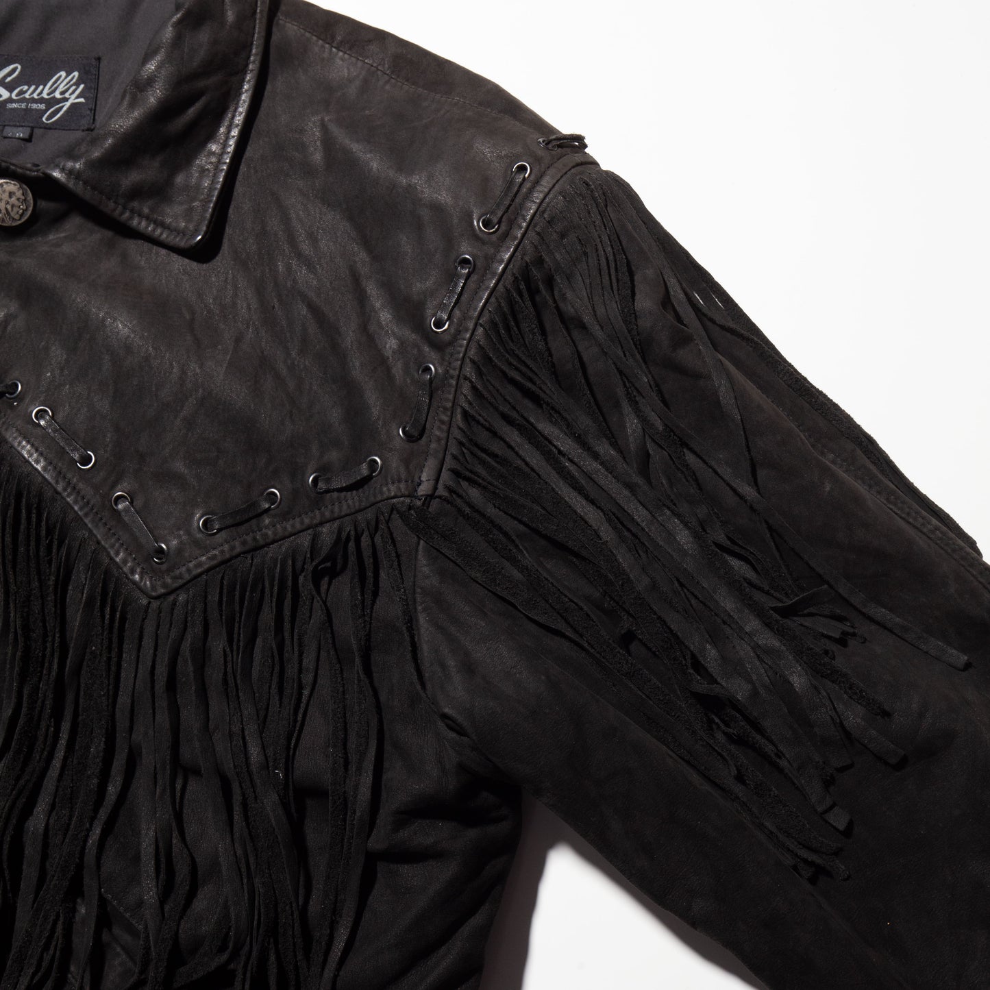 vintage fringe western leather jacket
