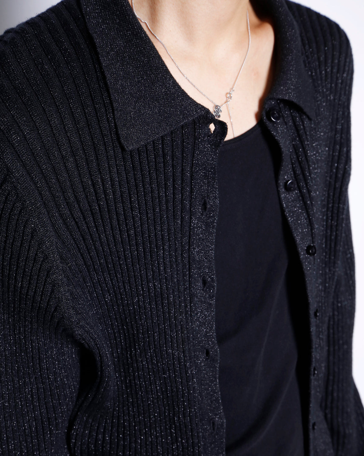 vintage lame rib knit shirt