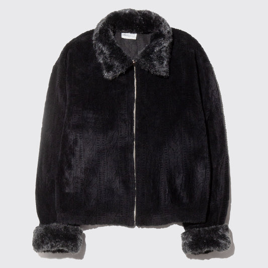 vintage combi faux fur jacket