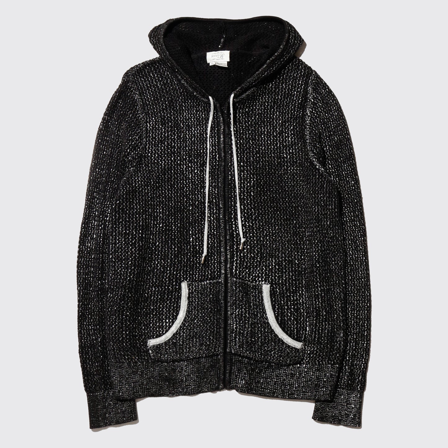 vintage coating low gauge knit hoodie