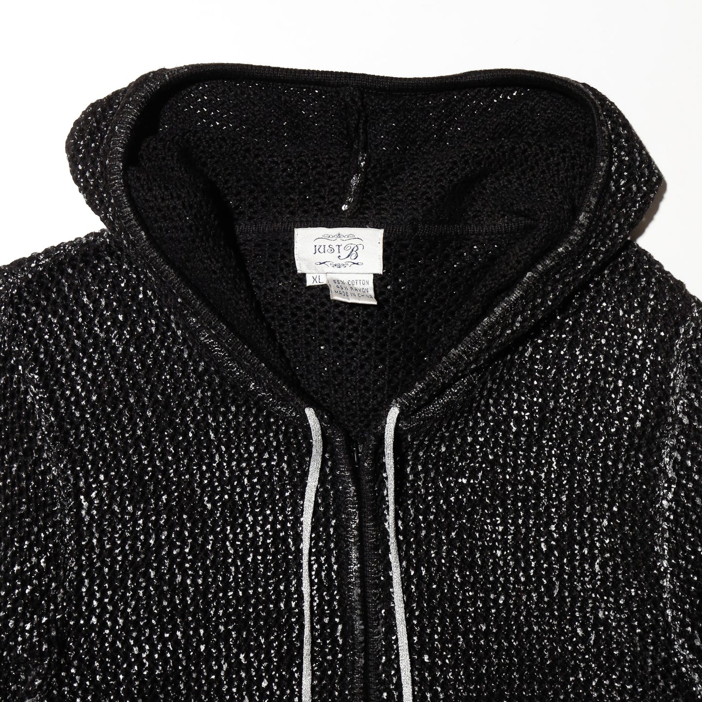 vintage coating low gauge knit hoodie