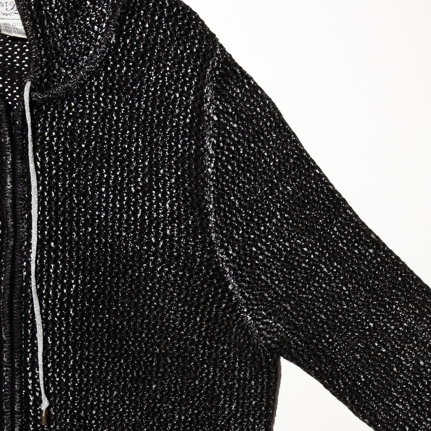 vintage coating low gauge knit hoodie