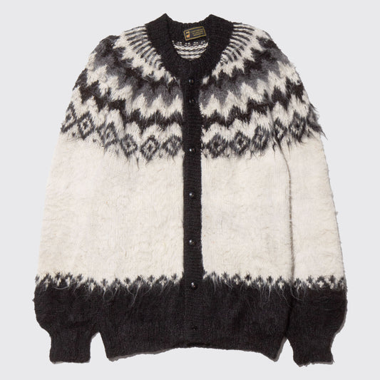 vintage hand knit alpaca nordic cardigan