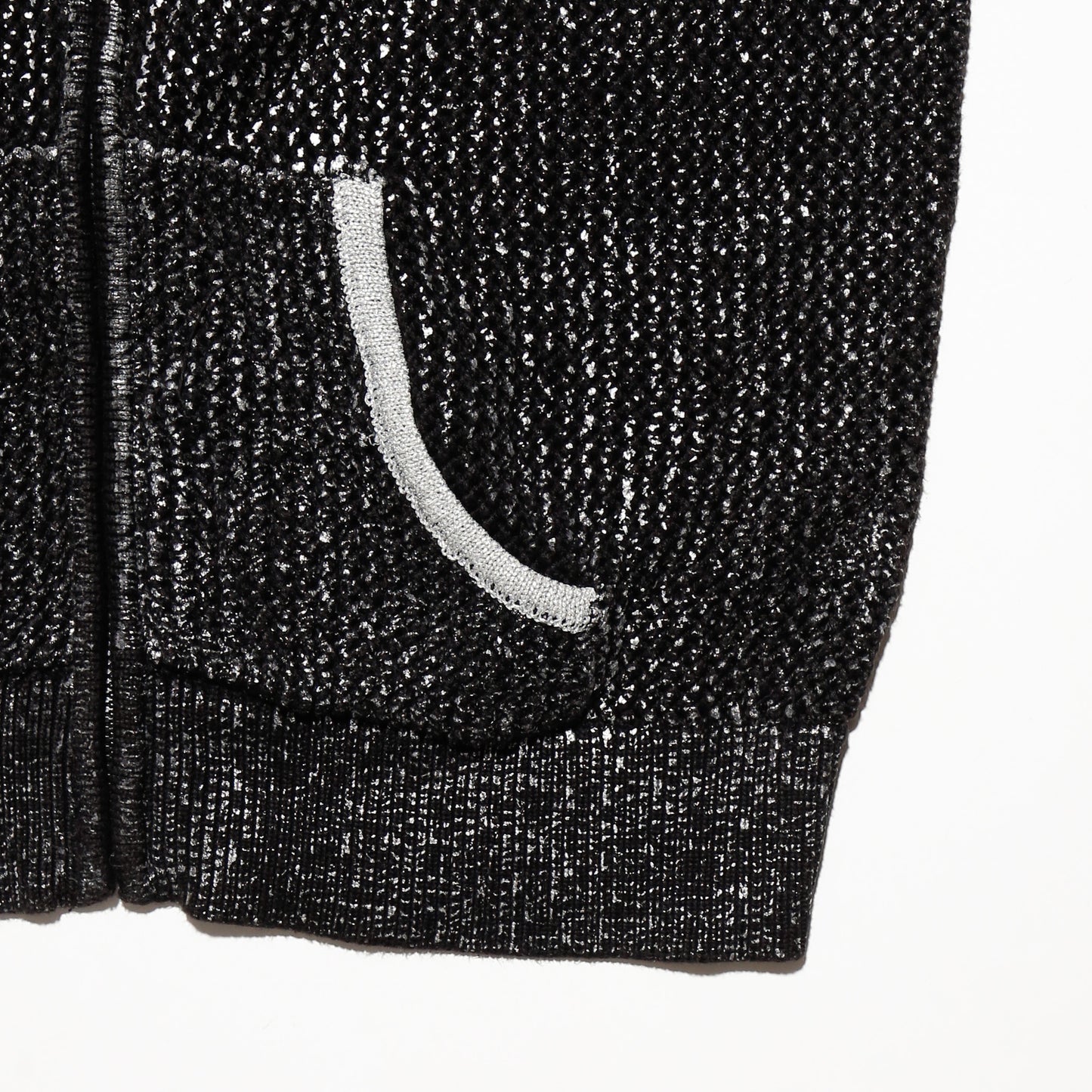 vintage coating low gauge knit hoodie